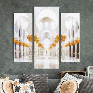 Print on canvas 3 parts - Mosque In Gold