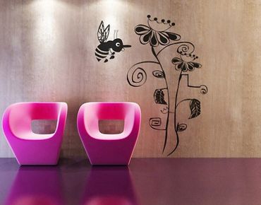 Wall sticker - No.AR6 flower with bee