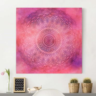Print on canvas - Watercolour Mandala Light Pink Violet