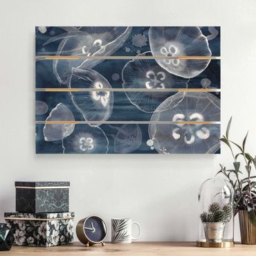 Print on wood - Moon Jellyfish II