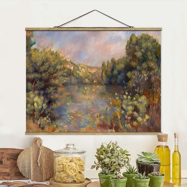 Fabric print with poster hangers - Auguste Renoir - Lakeside Landscape