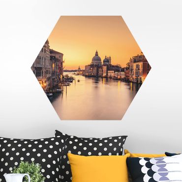 Alu-Dibond hexagon - Golden Venice