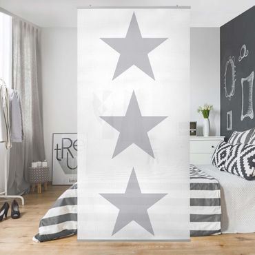 Room divider - Large Grey Stars On White