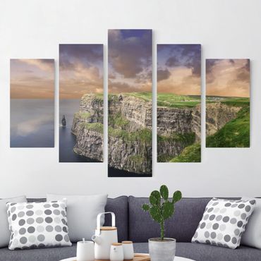 Print on canvas 5 parts - Cliffs Of Moher