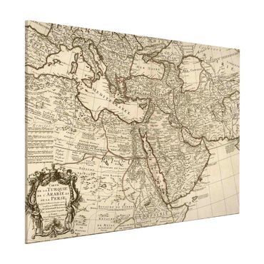 Magnetic memo board - Vintage Map The Middle East
