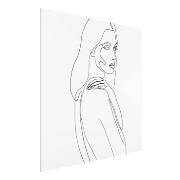 Print on forex - Line Art Woman's Shoulder Black And White
