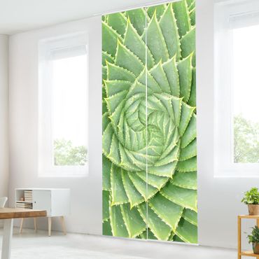 Sliding panel curtains set - Spiral Aloe