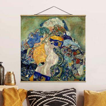 Fabric print with poster hangers - Gustav Klimt - Baby (cradle)