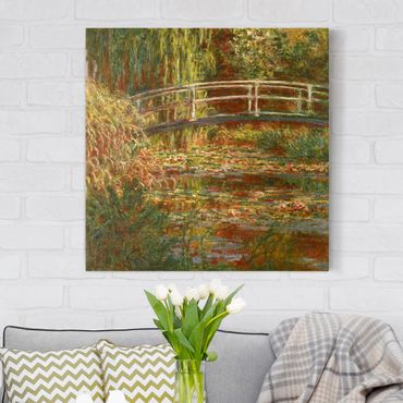 Canvas print - Claude Monet - Waterlily Pond And Japanese Bridge (Harmony In Pink)
