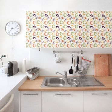 Adhesive film for furniture - Hand Drawn Fruit Kitchen Pattern