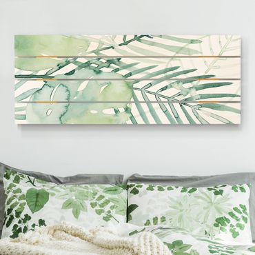 Print on wood - Palm Fronds In Watercolour I