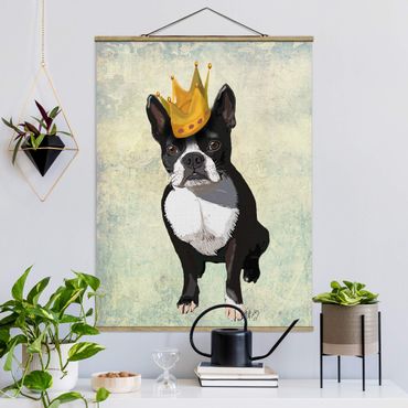 Fabric print with poster hangers - Animal Portrait - Terrier King