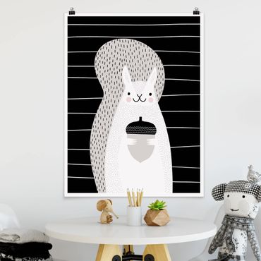 Poster kids room - Zoo With Patterns - Squirrel