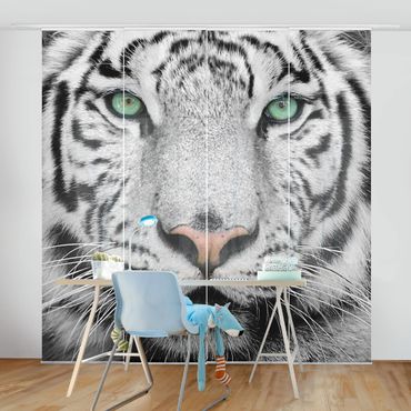 Sliding panel curtains set - White Tiger