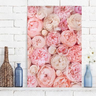 Canvas print - Roses Rosé Coral Shabby