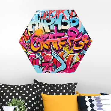 Alu-Dibond hexagon - Hip Hop Graffiti