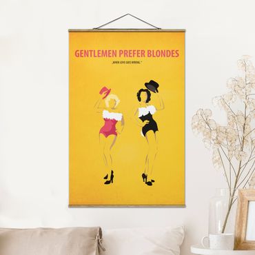 Fabric print with poster hangers - Film Poster Gentlemen Prefer Blondes