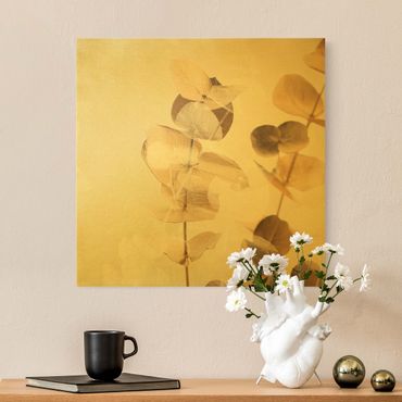 Canvas print gold - Golden Eucalyptus With White II