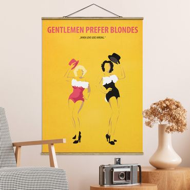 Fabric print with poster hangers - Film Poster Gentlemen Prefer Blondes