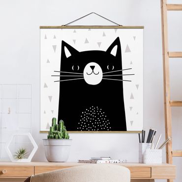 Fabric print with poster hangers - Zoo With Patterns - Cat
