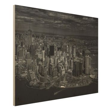Wood print - New York - Manhattan From The Air