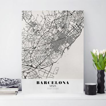 Print on canvas - Barcelona City Map - Classic
