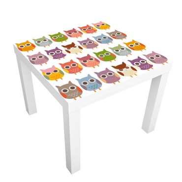 Adhesive film for furniture IKEA - Lack side table - No.EK147 Owl Parade Set II
