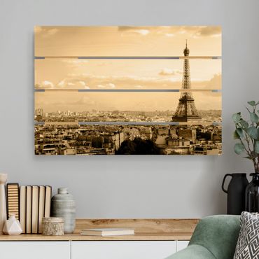 Print on wood - I love Paris