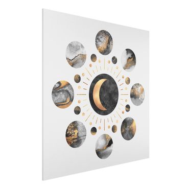 Print on forex - Moon Phases Abstract Gold