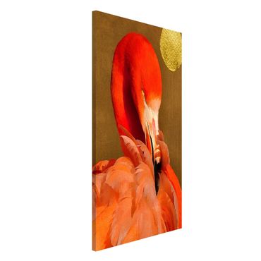 Magnetic memo board - Golden Moon With Flamingo