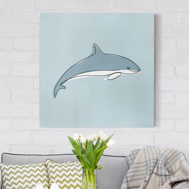 Canvas print - Dolphin Line Art