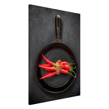 Magnetic memo board - Red Chili Bundles In Pan On Slate