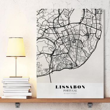 Print on canvas - Lisbon City Map - Classic