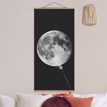 Fabric print with poster hangers - Balloon With Moon