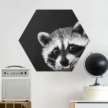 Forex hexagon - Illustration Racoon Black And White Painting