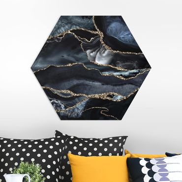 Hexagon Picture Forex - Black With Glitter Gold