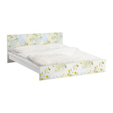 Adhesive film for furniture IKEA - Malm bed 160x200cm - oasis Floral pattern