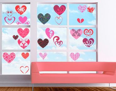 Window sticker - Heart Set