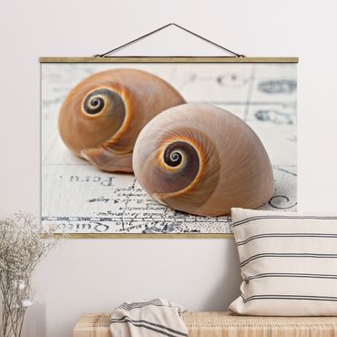 Fabric print with poster hangers - Shell Duo