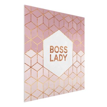 Print on forex - Boss Lady Hexagons Pink