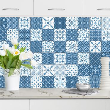 Kitchen wall cladding - Tile Pattern Mix Blue White