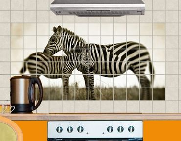 Tile sticker - Zebra Couple