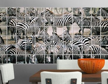 Tile sticker - Zebra Herd