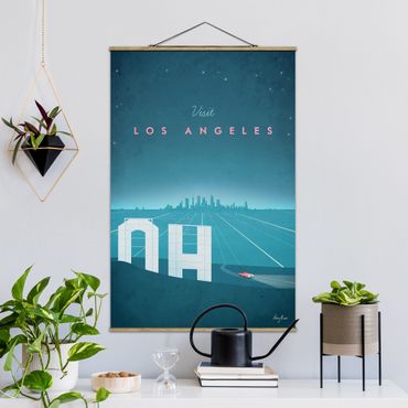 Fabric print with poster hangers - Travel Poster - Los Angeles