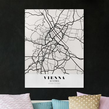 Print on canvas - Vienna City Map - Classic