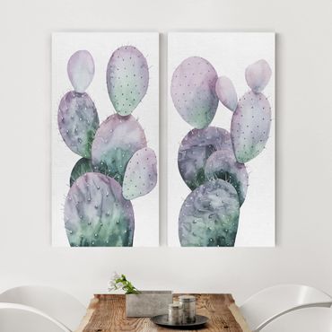 Print on canvas - Cactus In Purple Set I