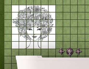 Tile sticker - Flowers In The Hair