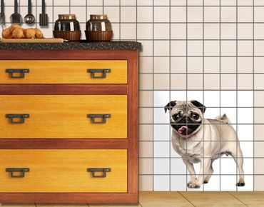 Tile sticker - Happy Pug