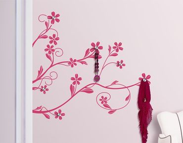 Wall sticker coat rack - No.IS29 Blossom Tendril