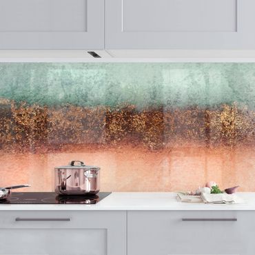 Kitchen wall cladding - Pastel Summer With Gold